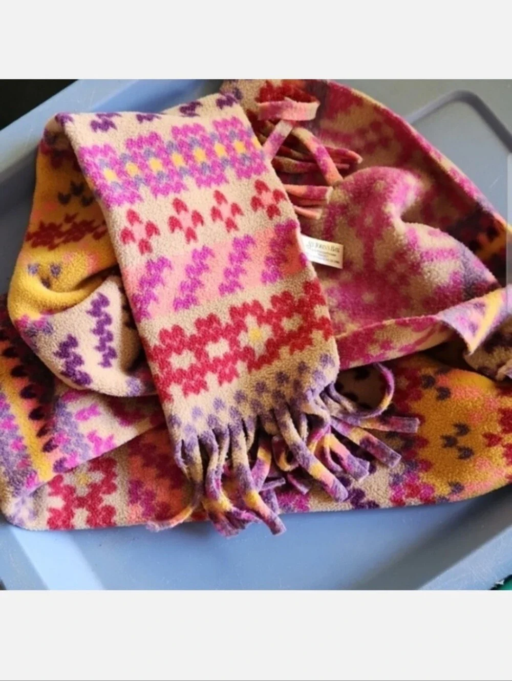 NWOT St. John's Bay Scarf Fuschia Purple Pink Gold